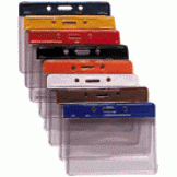 Color Coded Vinyl Badge Holder Horizontal - 100 pack